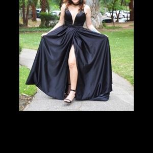 Formal A-line Slit Spaghetti Straps Sexy Prom Dress/Evening Dress